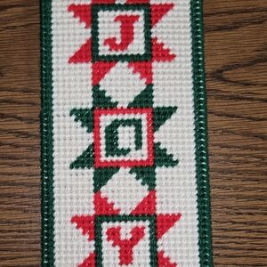 New Handmade Vintage Plastic Canvas Christmas Door Hanger